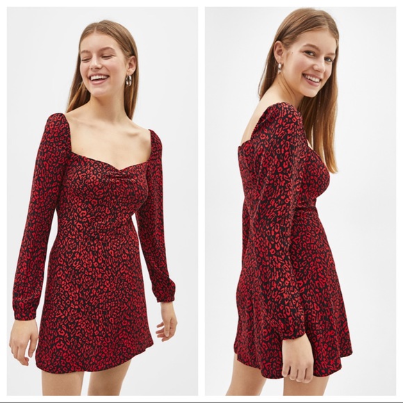 bershka leopard print dress